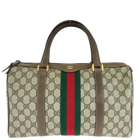 Authenticated Gucci Supreme Web Signature Boston Ophidia Tote Bag Handbag - Picture 3 of 14